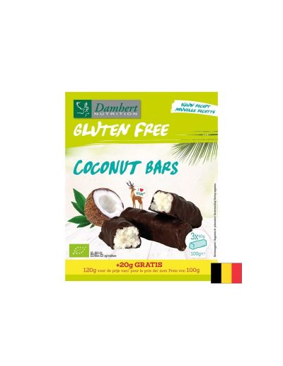 Кокосови барчета с черен шоколад – БИО, без глутен и лактоза, 120 g