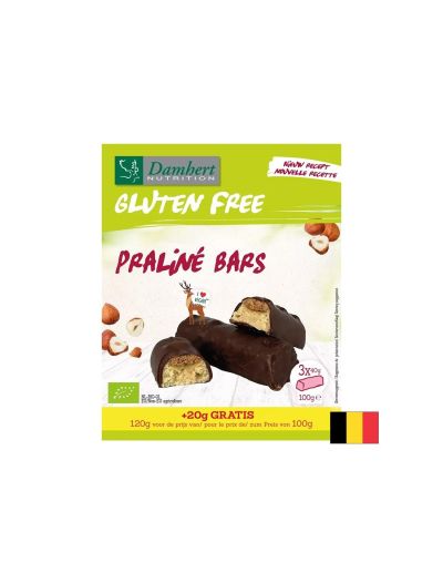 Барчета с лешников пралин и черен шоколад – БИО, без глутен, 120 g