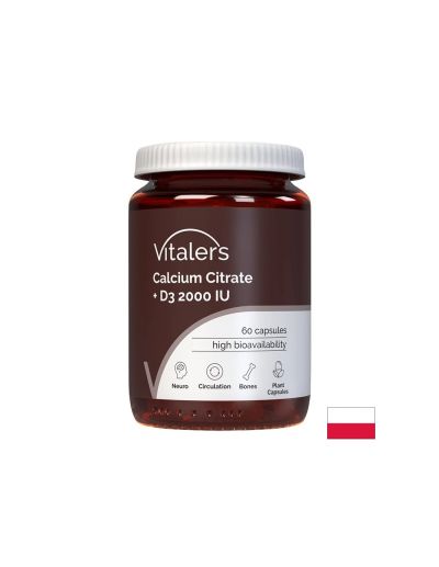 Калций (цитрат) 120 mg + Витамин D3 1000 IU – Здрави кости и зъби, 60 капсули