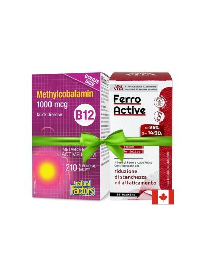Промо пакет 17 - Витамин В12 (метилкобаламин) + ФероАктив SanaVita (желязо + фолиева киселина)