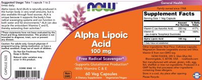 NOW Foods Alpha Lipoic Acid 100 mg [60 капсули]