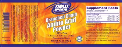 NOW Foods Branched Chain Amino Acid Powder [340 грама, 65 Дози]
