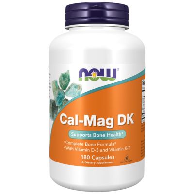 NOW Foods Cal-Mag DK | Calcium, Magnesium, Vitamin D3 + K2 [180 капсули, 90 Дози]