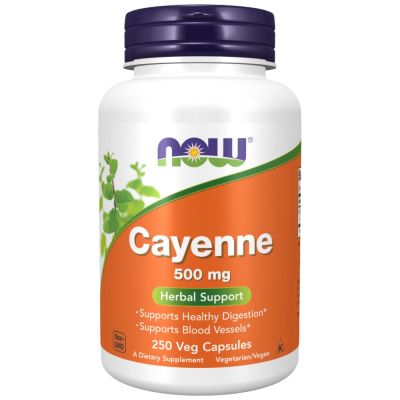 NOW Foods Cayenne 500 mg [250 капсули, 250 Дози]