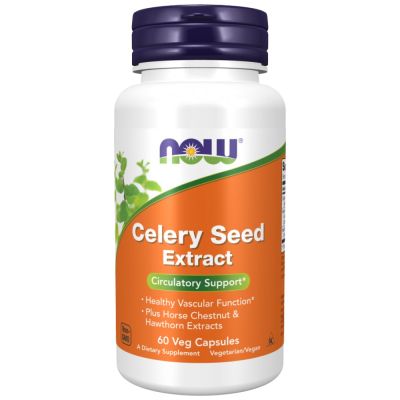 NOW Foods Celery Seed Extract 100 mg | with Horse Chestnut & Hawthorn [60 капсули, 60 Дози]