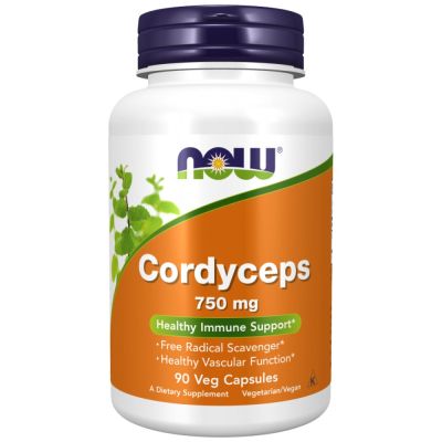 NOW Foods Cordyceps 750 mg [90 капсули, 45 Дози]