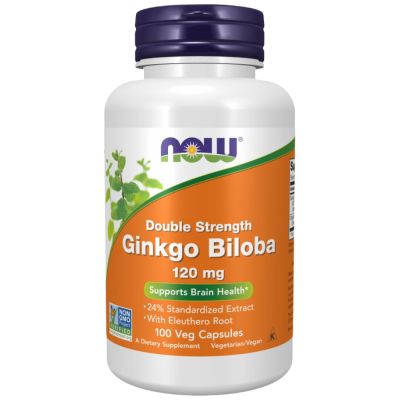 NOW Foods Ginkgo Biloba 120 mg / Double Strength [50 капсули, 50 Дози]