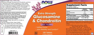 NOW Foods Glucosamine & Chondroitin / Extra Strength [120 Таблетки, 60 Дози]