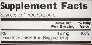 NOW Foods Iron 18 mg Ferrochel [120 капсули, 120 Дози]