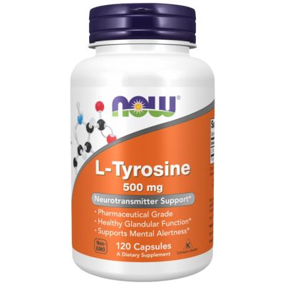 NOW Foods L-Tyrosine 500 mg [120 капсули, 120 Дози]