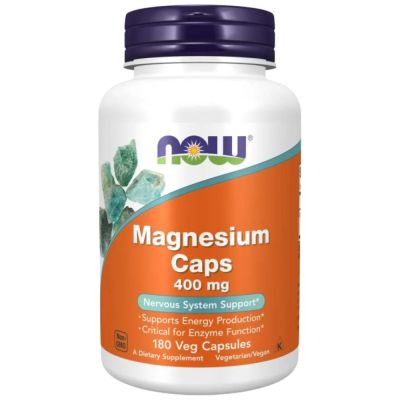 NOW Foods Magnesium Caps 400 mg [180 капсули, 180 Дози]