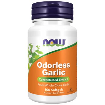 NOW Foods Odorless Garlic [100 Гел капсули, 50 Дози]