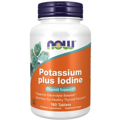 NOW Foods Potassium plus Iodine | Electrolyte Balance Support [180 Таблетки, 180 Дози]
