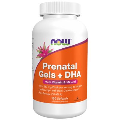NOW Foods Prenatal + DHA [180 Гел капсули, 60 Дози]