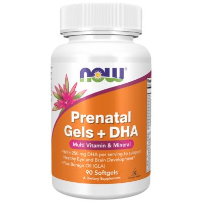 NOW Foods Prenatal + DHA [90 Гел капсули, 30 Дози]