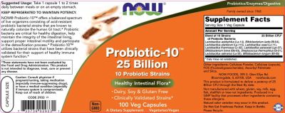 NOW Foods Probiotic-10 25 Billion [100 капсули, 100 Дози]
