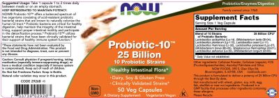 NOW Foods Probiotic-10 25 Billion [50 капсули, 50 Дози]