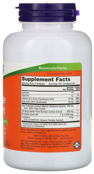 NOW Foods Prostate Support [180 Гел капсули, 90 Дози]