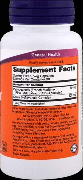 NOW Foods Pycnogenol 30 mg [60 капсули]