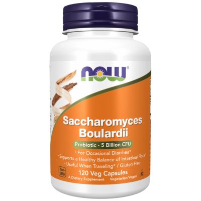 NOW Foods Saccharomyces Boulardii [120 капсули, 60 Дози]