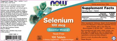 NOW Foods Selenium 100 mcg [100 Таблетки]