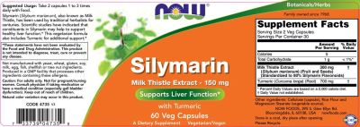 NOW Foods Silymarin Milk Thistle Extract 150 mg [60 капсули, 30 Дози]