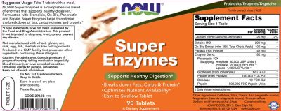 NOW Foods Super Enzymes [90 Таблетки, 90 Дози]