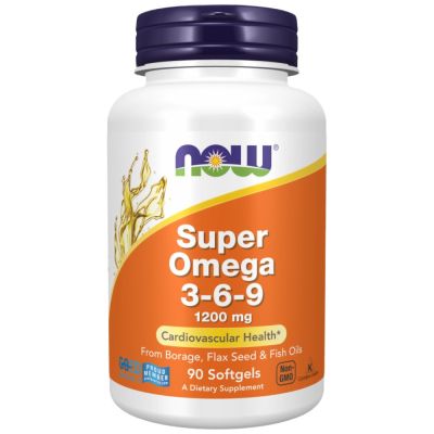 NOW Foods Super Omega 3-6-9 1200 mg [90 Гел капсули, 45 Дози]