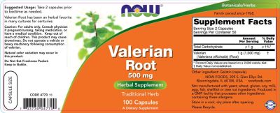 NOW Foods Valerian Root 500 mg [100 капсули, 50 Дози]