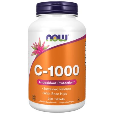 NOW Foods Vitamin C-1000 with Rose Hips / Sustained Release [250 Таблетки]