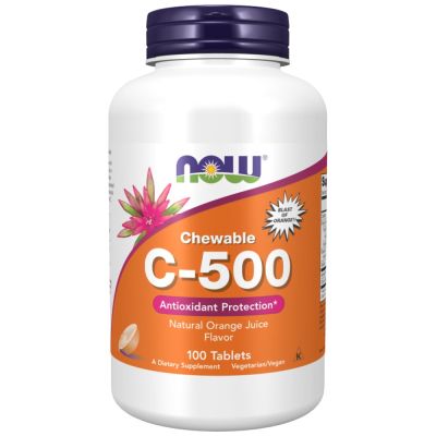 NOW Foods Vitamin C-500 Chewable [100 Дъвчащи таблетки, 100 Дози]