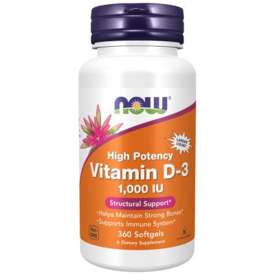 NOW Foods Vitamin D-3 1000 IU [360 Гел капсули]