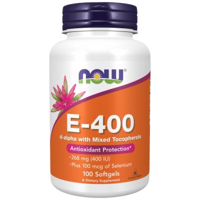 NOW Foods Vitamin E-400 + Selenium [100 Гел капсули, 100 Дози]