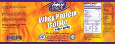 NOW Foods Whey Protein Isolate [816 грама, 26 Дози]- Natural Vanilla