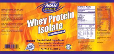 NOW Foods Whey Protein Isolate /Unflavored/ [2268 грама]