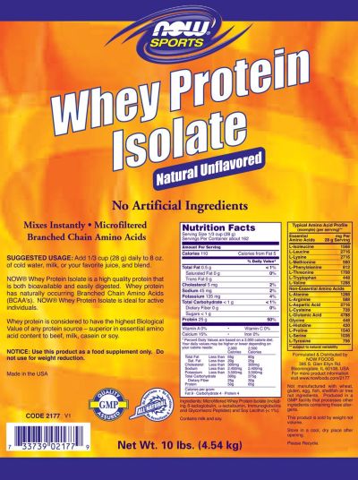 NOW Foods Whey Protein Isolate /Unflavored/ [4536 грама]