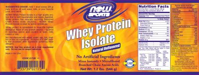 NOW Foods Whey Protein Isolate /Unflavored/ [544 грама]