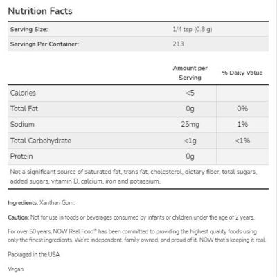 NOW Foods Xanthan Gum | Vegan-Friendly Thickening Agent [170 грама, 213 Дози]