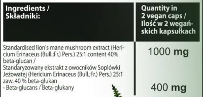 Hero.Lab Lion's Mane | 40% Beta-Glucans [60 капсули, 30 Дози]