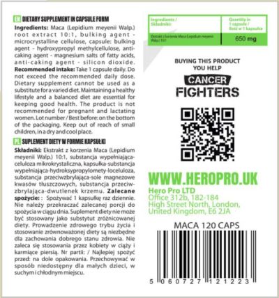 Hero.Lab Maca 650 mg [120 капсули, 120 Дози]