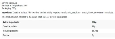 Hero.Lab TCM Powder | Tri Creatine Malate [500 грама, 200 Дози]