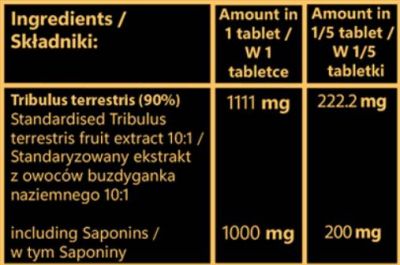 Hero.Lab Tribulus 1000 mg | Fruit Extract with 90% Saponins [100 Таблетки, 100 Дози]