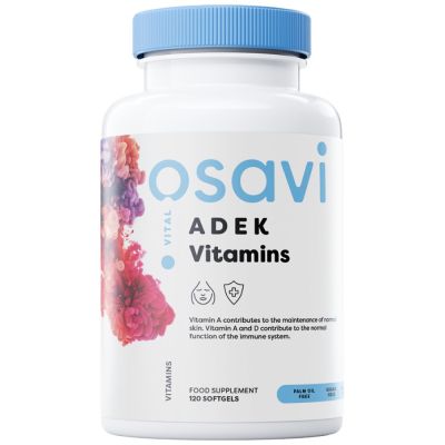 Osavi ADEK Vitamins | A + D + E + K | with Quali-D® [120 Гел капсули, 120 Дози]