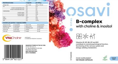 Osavi B-Complex with Choline & Inositol [120 капсули, 60 Дози]