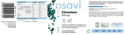 Osavi Chromium Picolinate 200 mcg [120 капсули, 120 Дози]