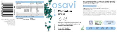 Osavi Chromium Picolinate 200 mcg [250 капсули, 250 Дози]