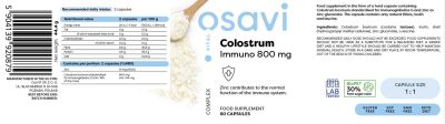 Osavi Colostrum Immuno 800 mg [120 капсули, 60 Дози]