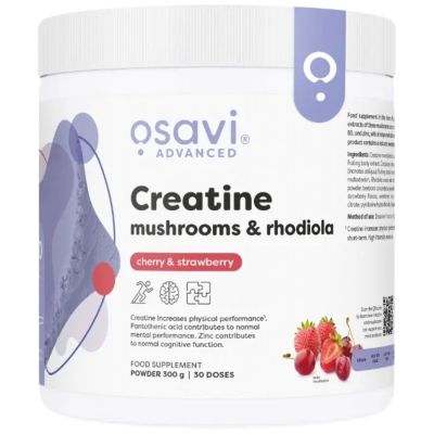 Osavi Creatine Monohydrate, Mushrooms & Rhodiola | with Lion's Mane, Cordyceps, Chaga [300 грама, 30 Дози]