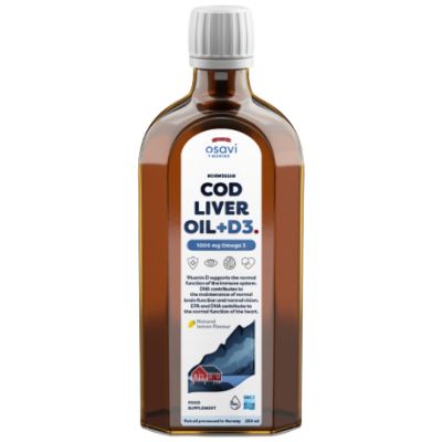 Osavi Norwegian Cod Liver Oil + D3 | Lemon Flavored Liquid Omega + D3 [250 мл]
