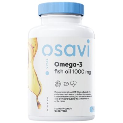 Osavi Omega 3 Fish Oil 1000 mg / Lemon Flavor [120 Гел капсули, 60 Дози]